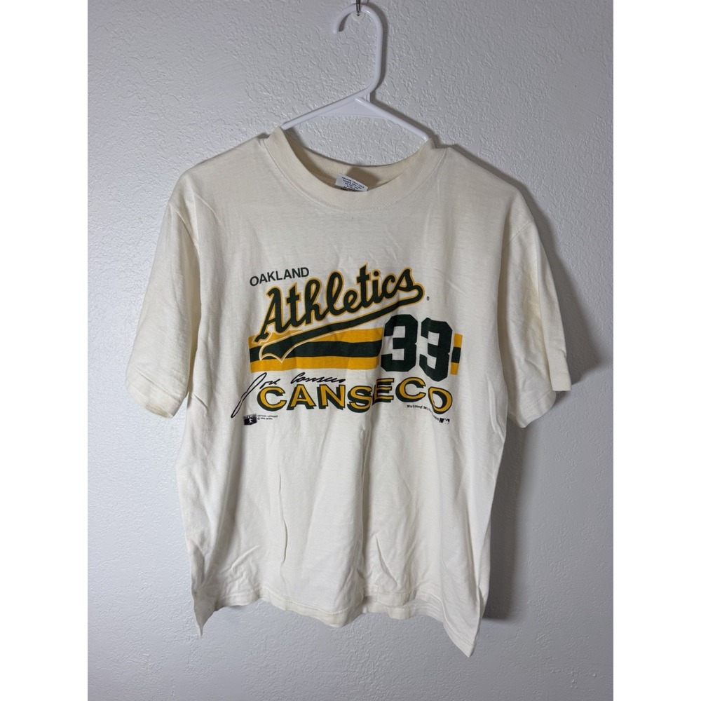 Vintage 1988 Jose Canseco Oakland A's Nutmeg Mills T Shirt Single Stitch Large